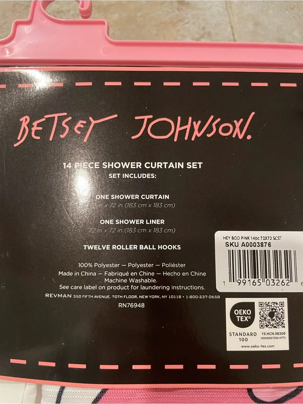 NWT Betsey Johnson Pink Ghost Halloween 14 Piece Shower Curtain Set